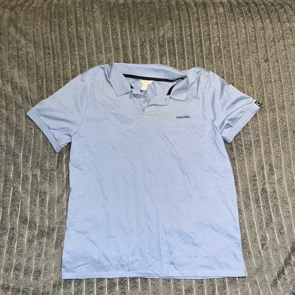 Calvin Klein Men's Light Blue Polo Shirt